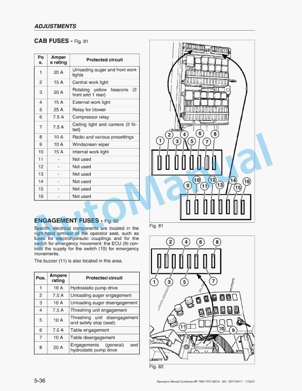 Massey Ferguson MF 7260 Beta to 7270 AL-4 Beta with PowerFlow Table Operators Manual 327176017-4
