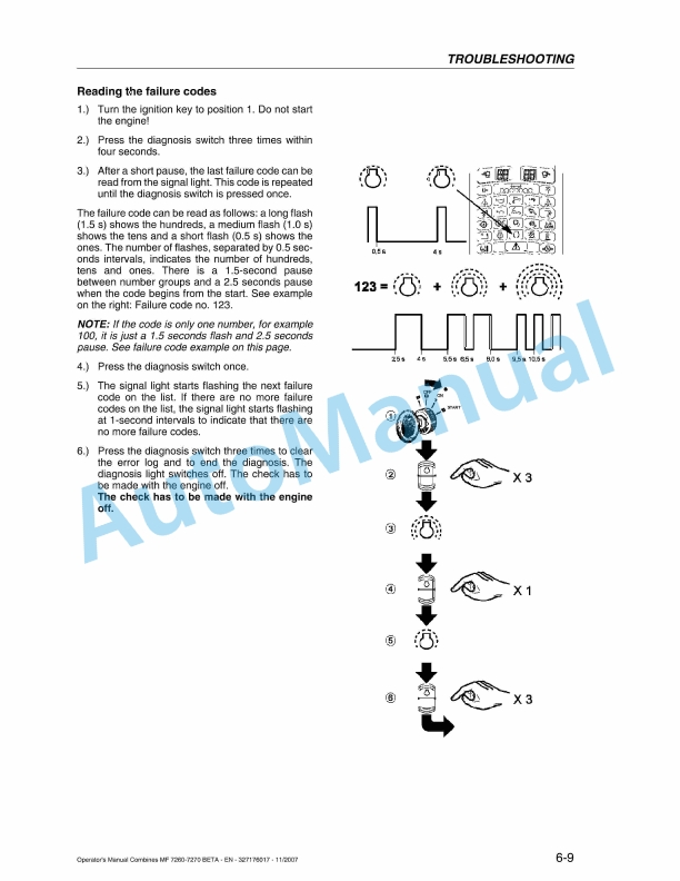 Massey Ferguson MF 7260 Beta to 7270 AL-4 Beta with PowerFlow Table Operators Manual 327176017-5