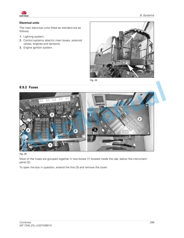 Massey Ferguson MF 7340 Combines Operators Manual LA327436010-4