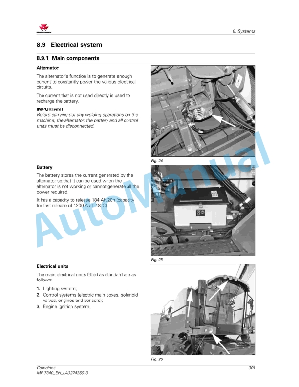 Massey Ferguson MF 7340 Combines Operators Manual LA327436013-4