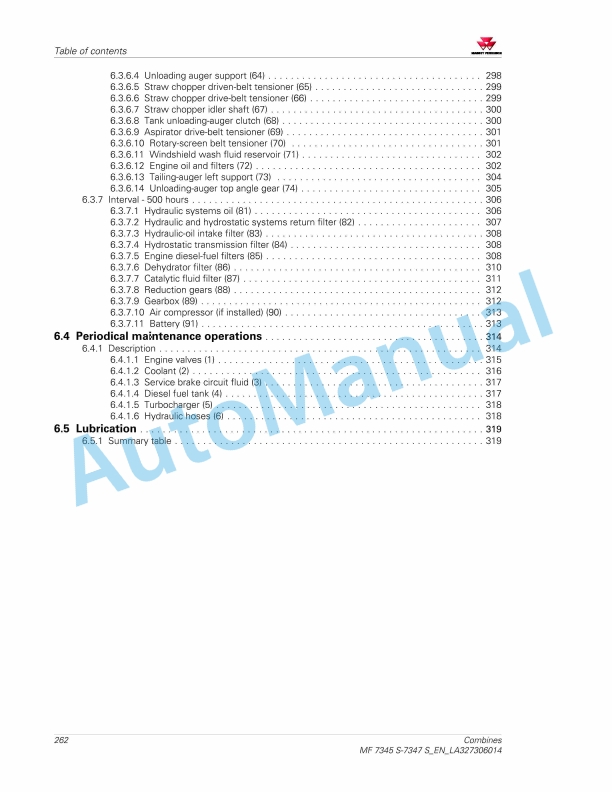 Massey Ferguson MF 7345 S - MF 7347 S Combines Operators Manual LA327306014-2