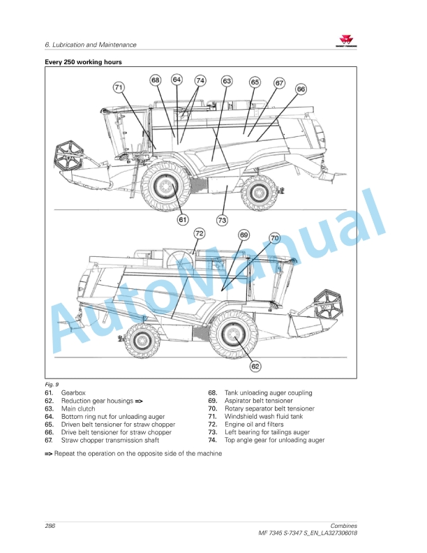 Massey Ferguson MF 7345 S - MF 7347 S Combines Operators Manual LA327306018 2 Massey Ferguson MF 7345 S - MF 7347 S Combines Operators Manual LA327306018 - Image 2
