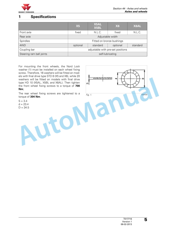 Massey Ferguson MF 7360 - MF 7370 Beta Combines Workshop Service Manual LA327301012M 2 Massey Ferguson MF 7360 - MF 7370 Beta Combines Workshop Service Manual LA327301012M - Image 2