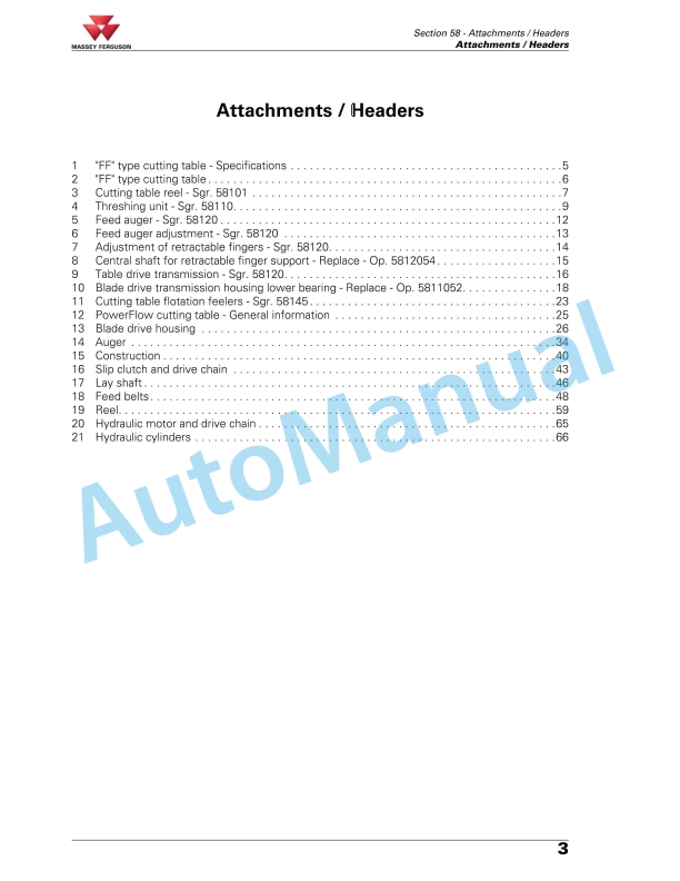 Massey Ferguson MF 7360 - MF 7370 Beta Combines Workshop Service Manual LA327301012M 4 Massey Ferguson MF 7360 - MF 7370 Beta Combines Workshop Service Manual LA327301012M - Image 4