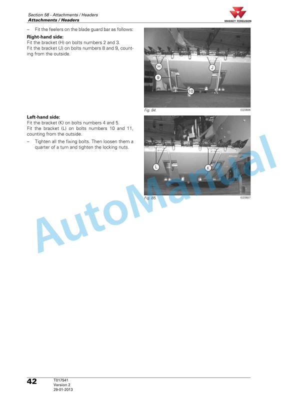 Massey Ferguson MF 7360 - MF 7370 Beta Combines Workshop Service Manual LA327301012M 5 Massey Ferguson MF 7360 - MF 7370 Beta Combines Workshop Service Manual LA327301012M - Image 5