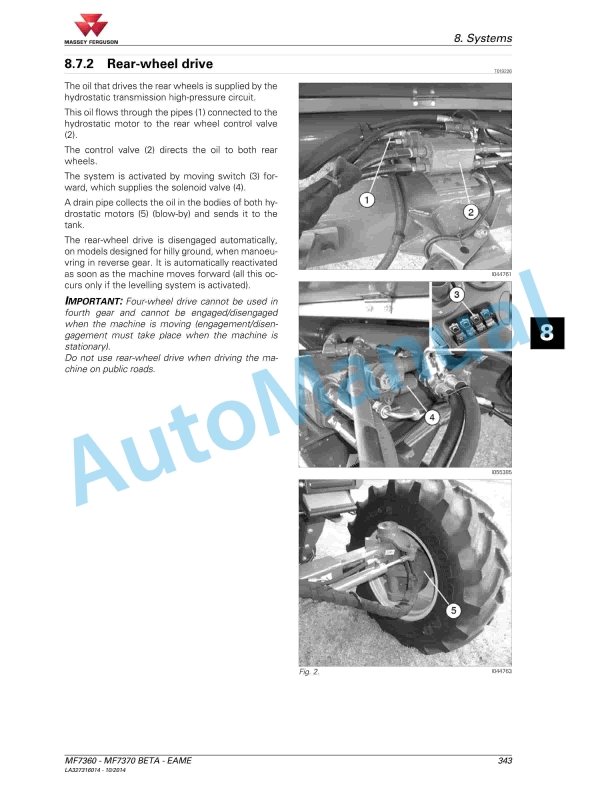 Massey Ferguson MF 7360 - MF 7370 Combines Operators Manual 327316014 4 Massey Ferguson MF 7360 - MF 7370 Combines Operators Manual 327316014 - Image 4
