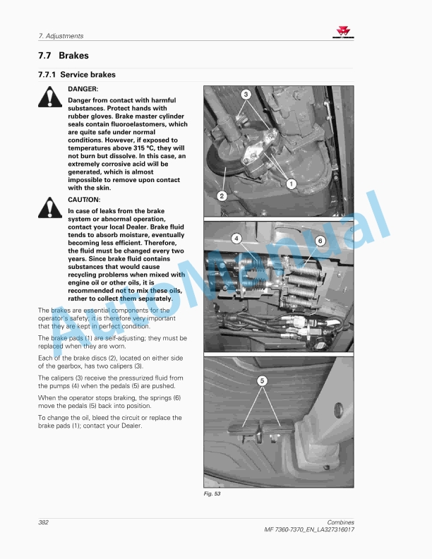 Massey Ferguson MF 7360 - MF 7370 Combines Operators Manual LA327316017 3 Massey Ferguson MF 7360 - MF 7370 Combines Operators Manual LA327316017 - Image 3