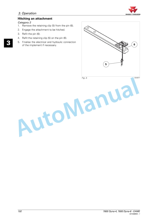 Massey Ferguson MF 7600 Essential Version Operators Manual 4373388M3-4