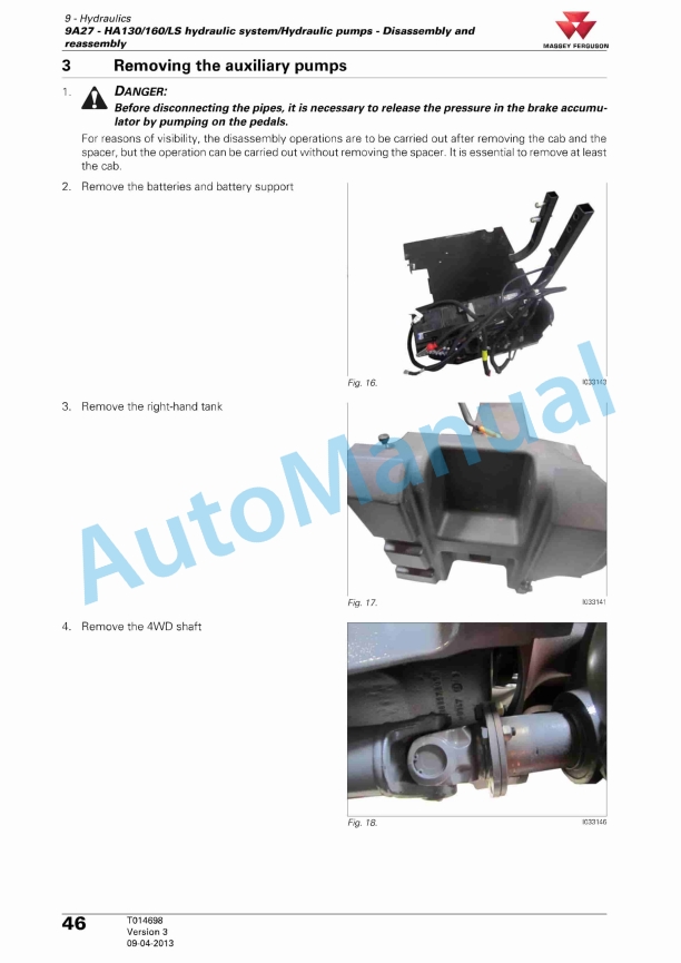 Massey Ferguson MF 7600 Series Tractors Workshop Service Manual 4273215M3 3 Massey Ferguson MF 7600 Series Tractors Workshop Service Manual 4273215M3 - Image 3