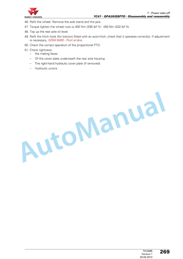 Massey Ferguson MF 7600 Workshop Service Manual 4373215M2-3