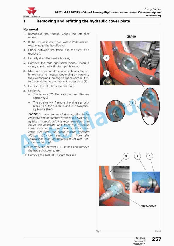 Massey Ferguson MF 7600 Workshop Service Manual 4373215M2-5