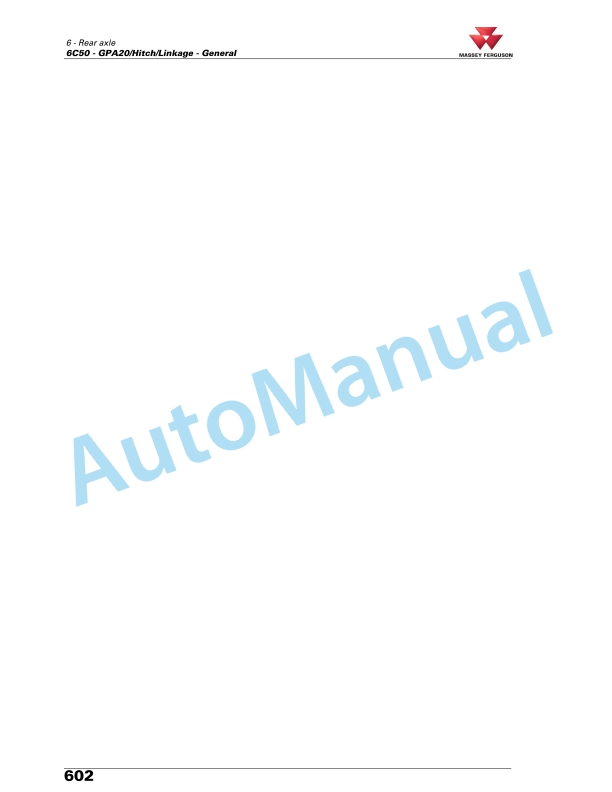 Massey Ferguson MF 7700 Series Tractors Workshop Service Manual ACT0009130-2