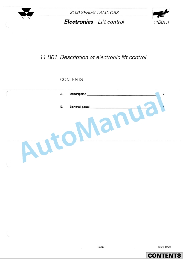 Massey Ferguson MF 8100 Series Tractors Workshop Service Manual-5