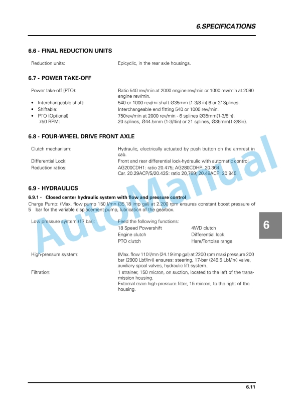 Massey Ferguson MF 8200 Tractor Operator Instruction Book-4