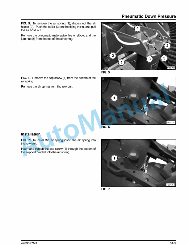 Massey Ferguson MF 9000 Series Planter Row Unit Service Manual 4283527M1-4