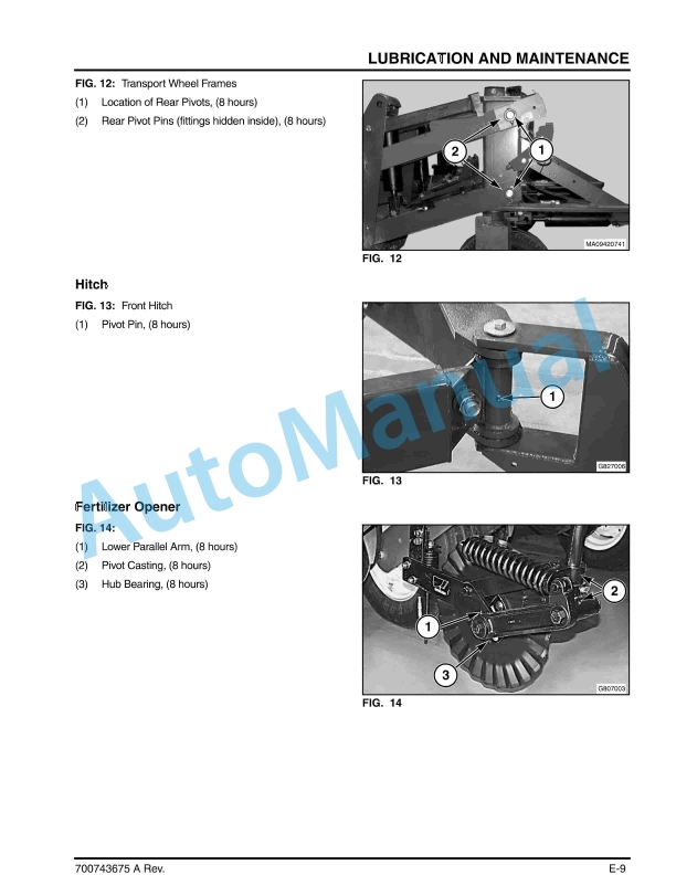 Massey Ferguson MF 9186 Planter Operators Manual 700743675A-3