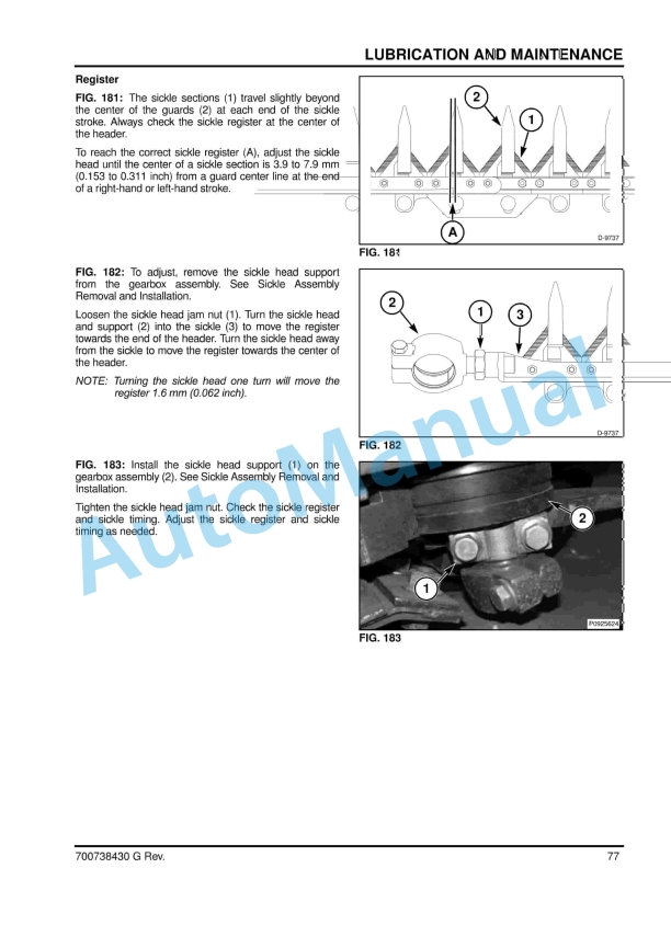Massey Ferguson MF 9200 Series Draper Header Operators Manual 700738430G-3