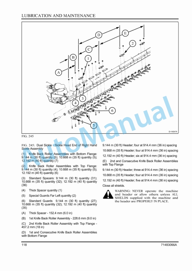 Massey Ferguson MF 9200 Series Draper Header Operators Manual 71483066A-4
