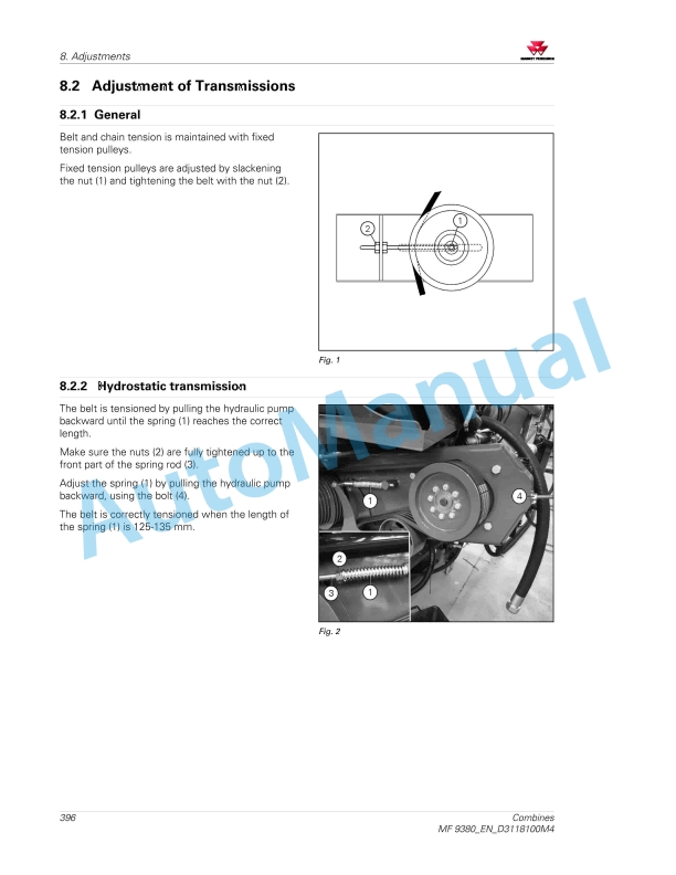 Massey Ferguson MF 9380 - MF 9380 AL Combines Operators Manual D3118100M4 3 Massey Ferguson MF 9380 - MF 9380 AL Combines Operators Manual D3118100M4 - Image 3