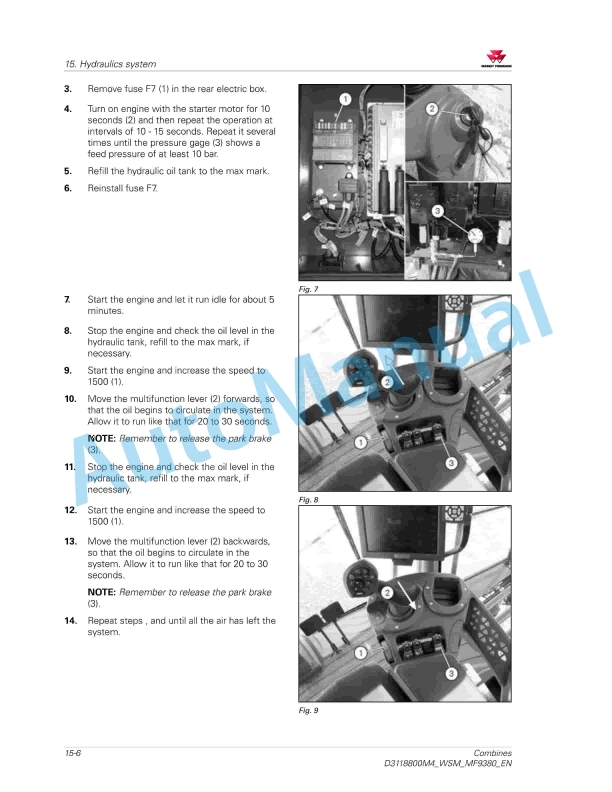 Massey Ferguson MF 9380 - MF 9380 AL Combines Workshop Service Manual D3118800M4 5 Massey Ferguson MF 9380 - MF 9380 AL Combines Workshop Service Manual D3118800M4 - Image 5