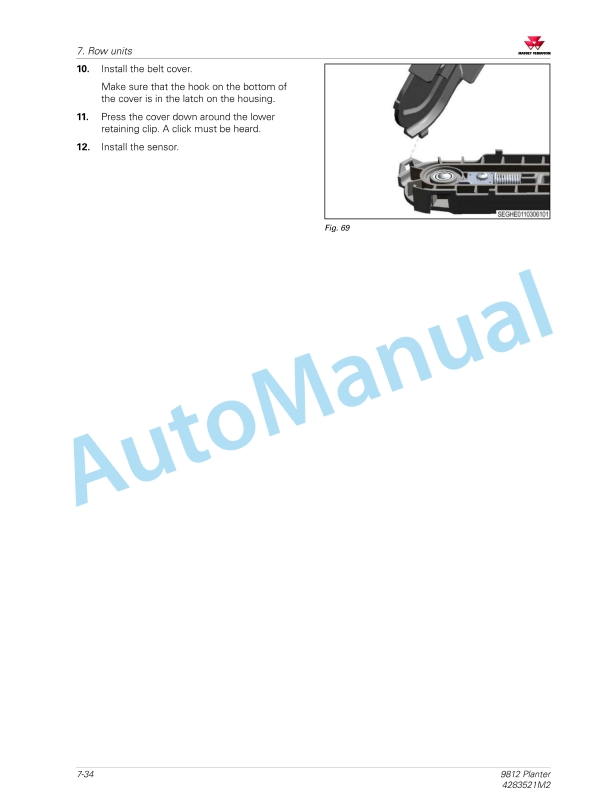 Massey Ferguson MF 9812 Planter Workshop Service Manual 4283521M2-3