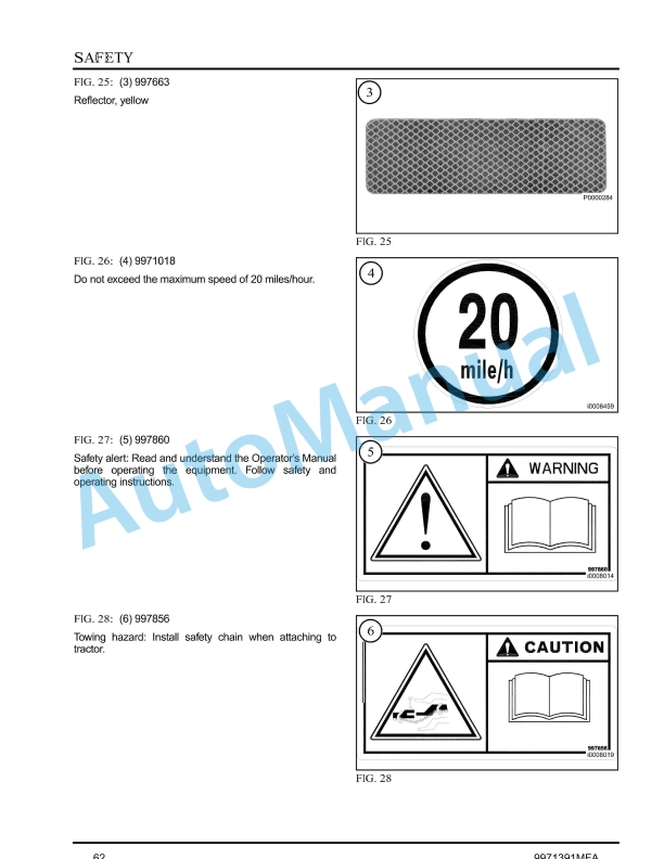 Massey Ferguson MF 9920, 9930 Air Cart Operators Manual 9971391MEA-2