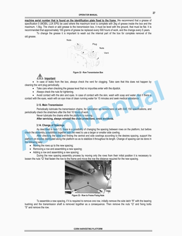 Massey Ferguson MF High - Low Corn Harvesting Platform Operator Manual-5