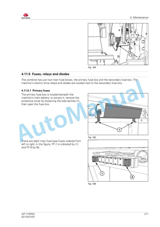Massey Ferguson MF Hybrid Combine Operators Manual 6313431M2-4