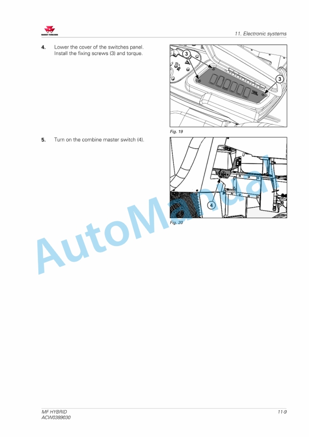 Massey Ferguson MF Hybrid Combine Workshop Service Manual ACW0389030 5 Massey Ferguson MF Hybrid Combine Workshop Service Manual ACW0389030 - Image 5