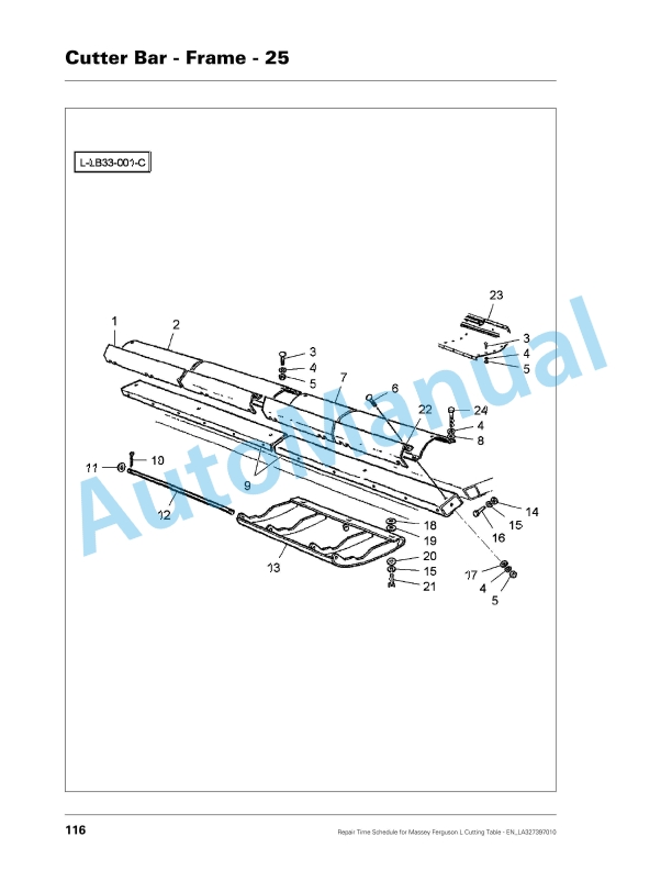 Massey Ferguson MF L Cutting Table Repair Time Schedule LA327393010-2