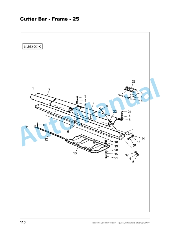 Massey Ferguson MF L Cutting Table Repair Time Schedule LA327397010-2