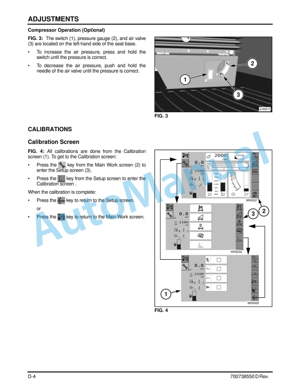Massey Ferguson MF WR9700 Series Windrower Tractor Operators Manual 700738550D-2