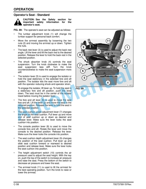 Massey Ferguson MF WR9725 Windrower Tractor Operators Manual 700737891B-2