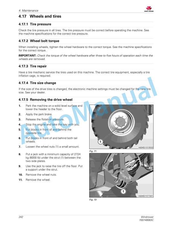 Massey Ferguson MF WR9800 Series Windrower Operators Manual 700748083C-5