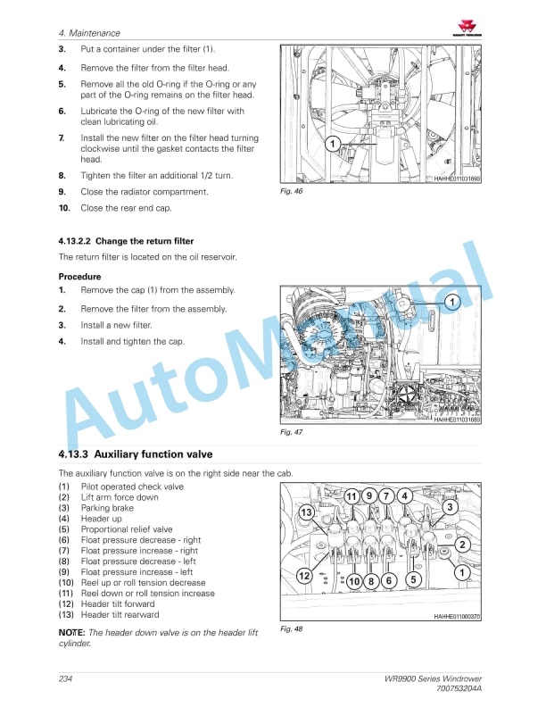 Massey Ferguson MF WR9900 Series Windrower Operators Manual 700753204A-4