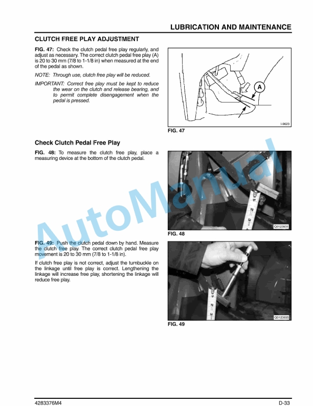 Massey Ferguson MF1660 Compact Tractor Operator Manual 4283376M4-4