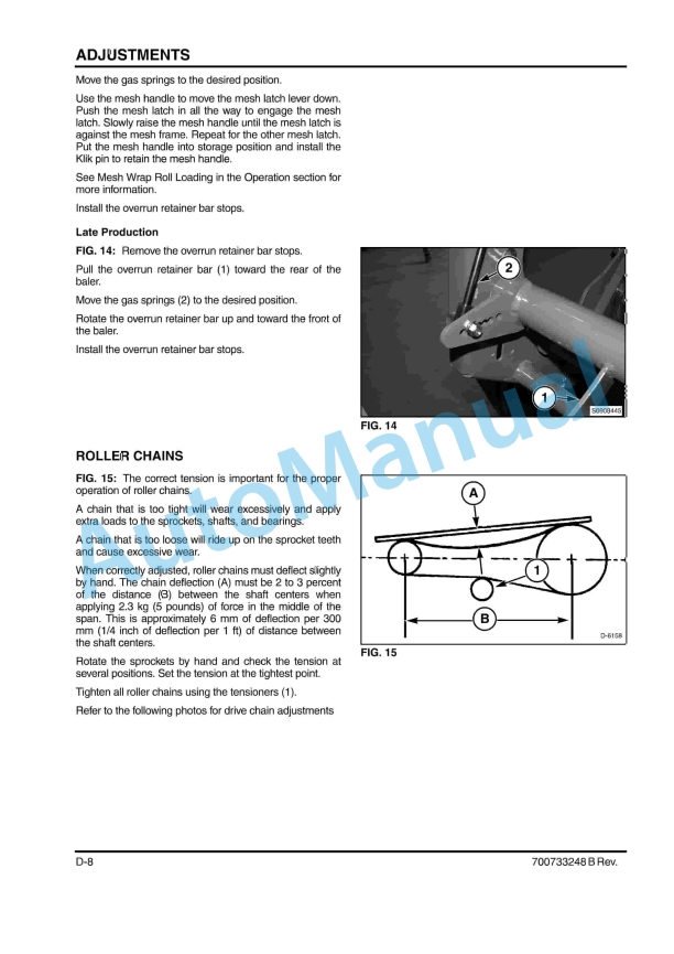 Massey Ferguson MF1745 Round Baler Operator Manual 700733248B-2