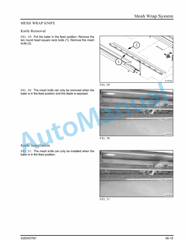Massey Ferguson MF1745 Round Baler Service Manual 4283407M1-5