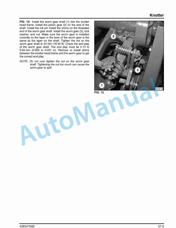 Massey Ferguson MF1844 Three String Baler Service Manual 4283475M2-5