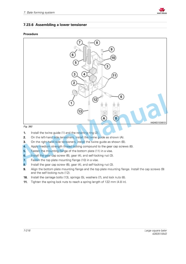 Massey Ferguson MF2200 Large Square Baler Service Manual 4283515M2-4