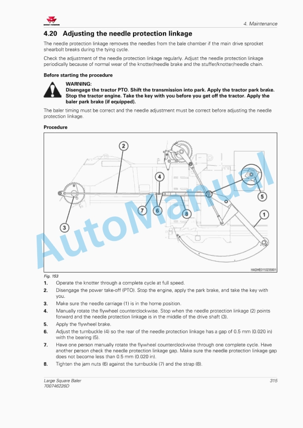 Massey Ferguson MF2200 Series Large Square Baler - CE Operators Manual 700746226D-4