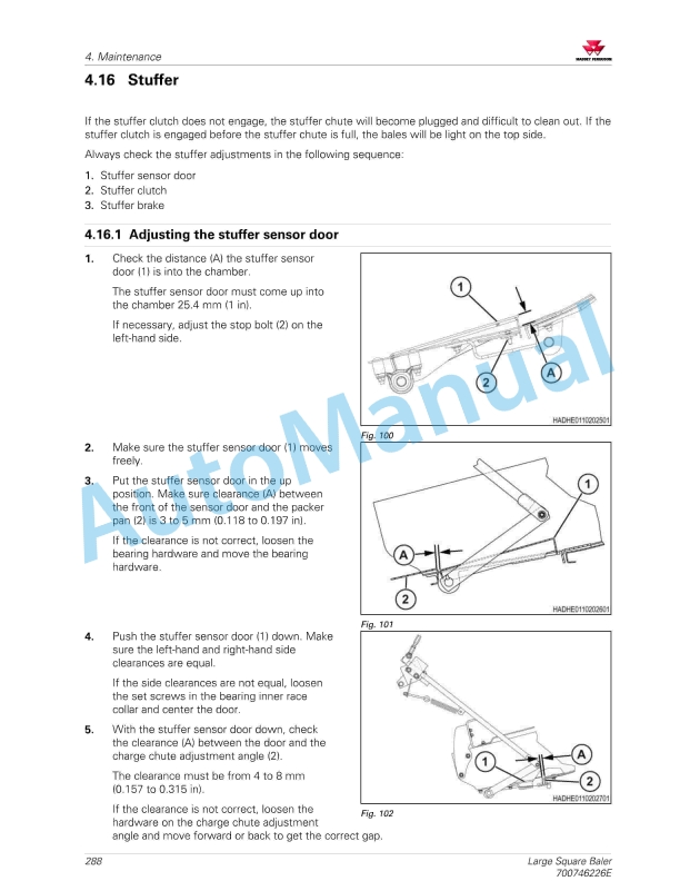 Massey Ferguson MF2200 Series Large Square Baler - CE Operators Manual 700746226E-3
