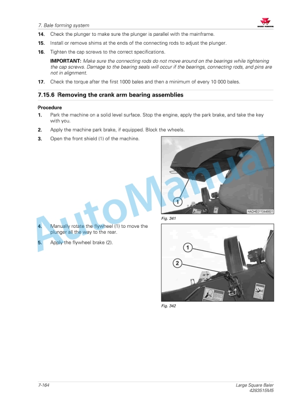 Massey Ferguson MF2200 Series Large Square Baler Service Manual 4283515M5-3