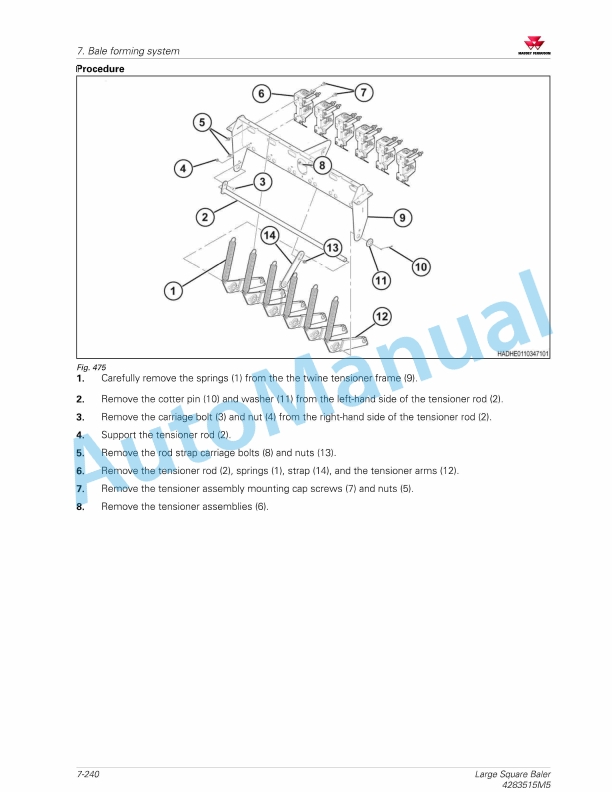 Massey Ferguson MF2200 Series Large Square Baler Service Manual 4283515M5-4