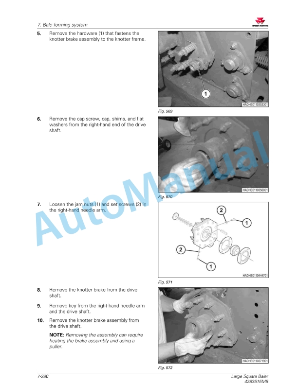 Massey Ferguson MF2200 Series Large Square Baler Service Manual 4283515M5-5