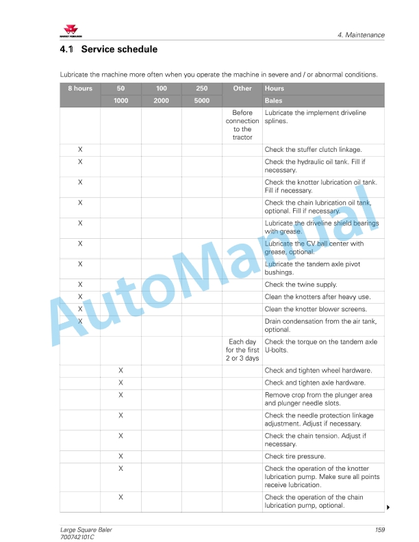 Massey Ferguson MF2300 Series Large Square Baler - CE Operators Manual 700742101C-2