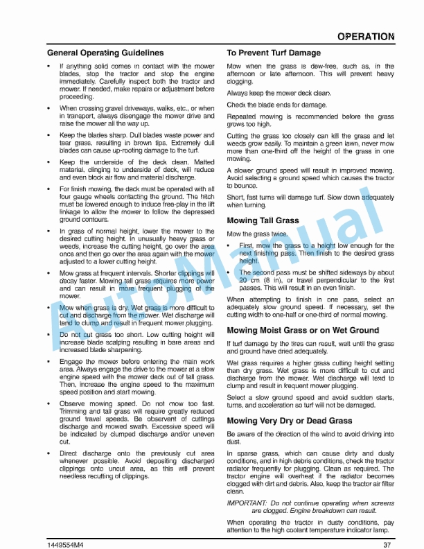 Massey Ferguson MF2320, MF2325 Mower Operator Manual 1449554M4-3