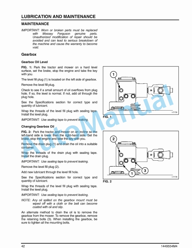 Massey Ferguson MF2320, MF2325 Mower Operator Manual 1449554M4-4