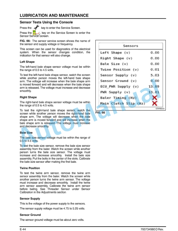 Massey Ferguson MF2800 Series Round Baler Operator Manual 700734980D-4