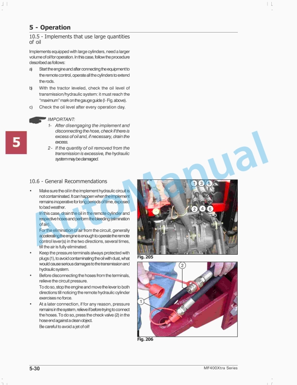 Massey Ferguson MF400 Xtra Tractors Operators Manual 6280530M1-5